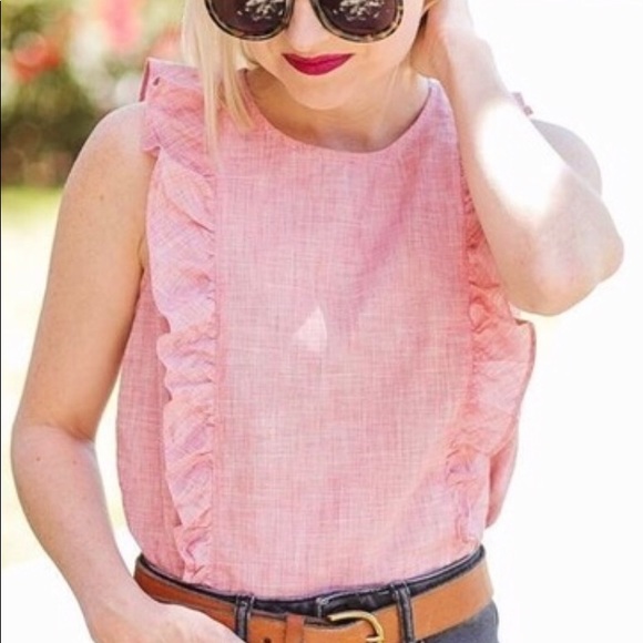 Madewell bellflower ruffle red top size medium - Picture 3 of 8